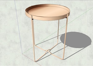 现代风格精致简约特色圆形茶几设计SU(草图大师)模型