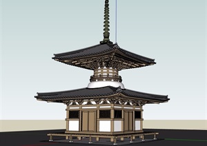 寺庙古建筑素材设计SU(草图大师)模型