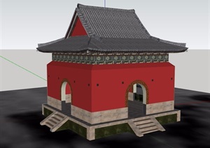某寺庙独特建筑SU(草图大师)模型