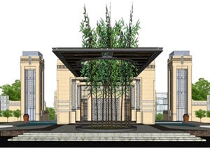 坡地高差式经典欧式高端典雅售楼部小区活动中心外环境景观设计
