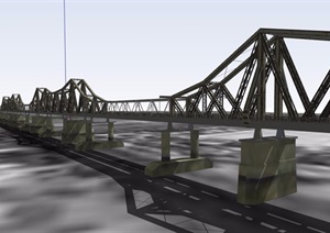 桥梁大桥设计SU(草图大师)模型