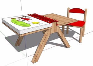 现代儿童桌椅设计SU(草图大师)模型