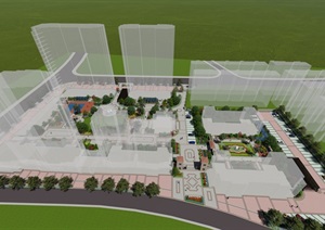 某绿城管理设计的小区景观效果图SU(草图大师)模型