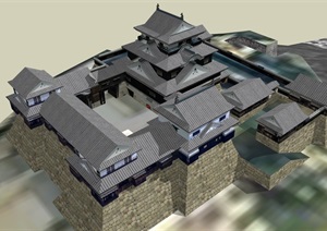 SU(草图大师)中国日本古建筑模型