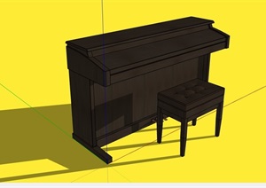 某钢琴详细设计SU(草图大师)模型