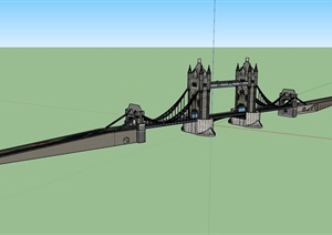 欧式风格独特桥梁建筑SU(草图大师)模型