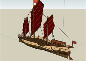 某船只素材设计SU(草图大师)模型