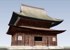 某寺庙古建筑素材设计SU(草图大师)模型