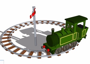 儿童游乐设施火车头素材SU(草图大师)模型
