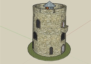 欧式风格防御塔设计SU(草图大师)模型