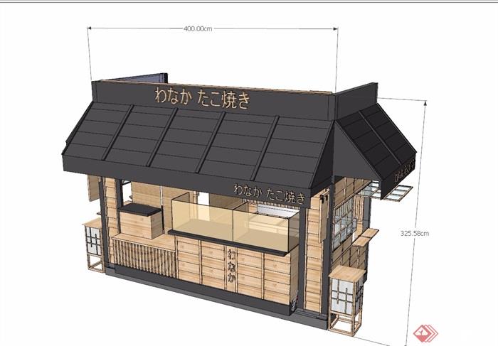 日式风格售卖小屋设计su模型