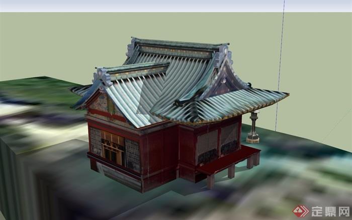 古典中式风格单层寺庙详细su模型