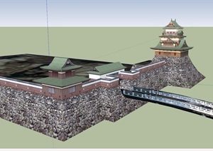 寺庙详细设计SU(草图大师)模型