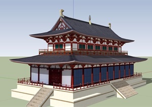 旅游区详细建筑设计SU(草图大师)模型