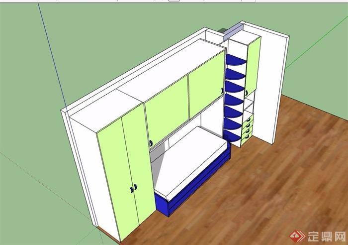 某室内床柜素材设计su模型