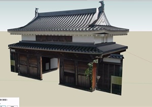 旅游景区大门建筑设计SU(草图大师)模型