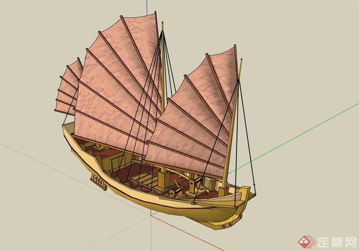 帆船素材设计su模型