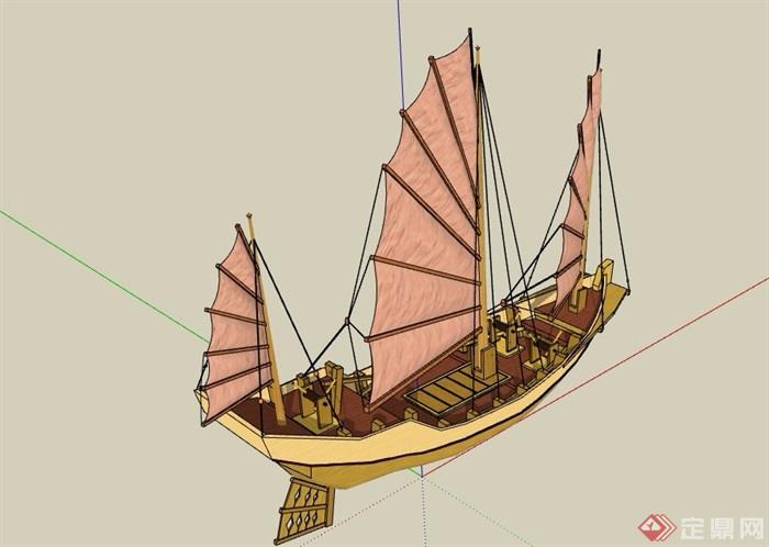 帆船素材设计su模型