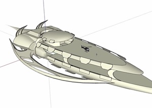 创意飞行船设计SU(草图大师)模型