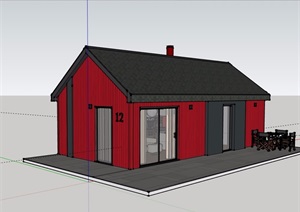 单层详细住宅屋设计SU(草图大师)模型