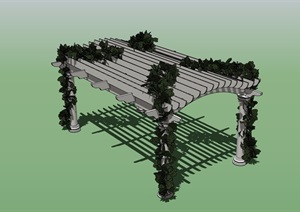 欧式园林景观花架廊设计SU(草图大师)模型