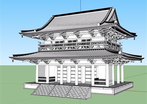 无材质贴图宫殿建筑设计SU(草图大师)模型