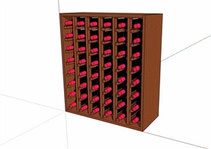 红酒柜详细素材设计SU(草图大师)模型