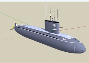 潜水艇素材设计SU(草图大师)模型