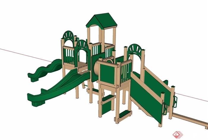 小区儿童游乐设施素材设计su模型