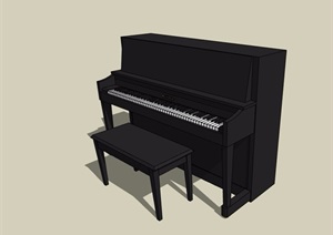 某钢琴及坐凳素材设计SU(草图大师)模型