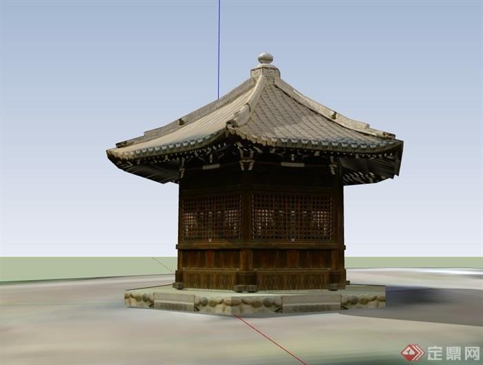 某古典中式风格详细完整的寺庙设计su模型