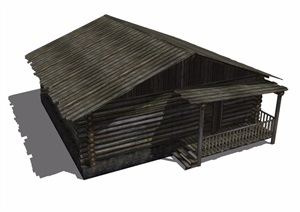 住宅木屋建筑设计SU(草图大师)模型
