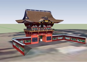 古典中式风格建筑寺庙SU(草图大师)模型