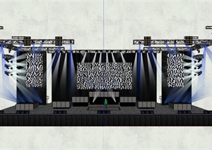 现代演唱会舞台设计ＳＵ模型