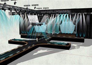 现代演唱会舞台设计ＳＵ模型