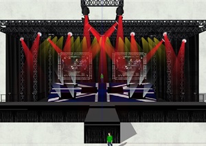 现代演唱会钢架舞台设计ＳＵ模型