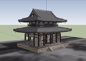 某旅游区寺庙设计SU(草图大师)模型