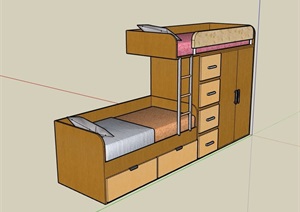 某高低床柜素材设计SU(草图大师)模型
