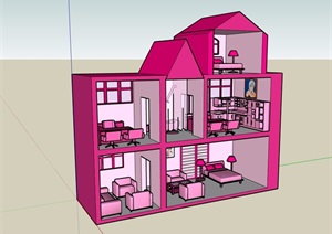 现代风格住宅室内独特设计SU(草图大师)模型