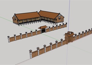 古典中式风格宫殿建筑SU(草图大师)模型