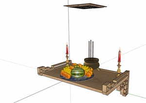 某贡品素材设计SU(草图大师)模型