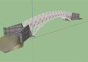 园林景观现代拱桥设计SU(草图大师)模型