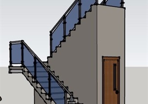 楼梯及护栏设计SU(草图大师)模型