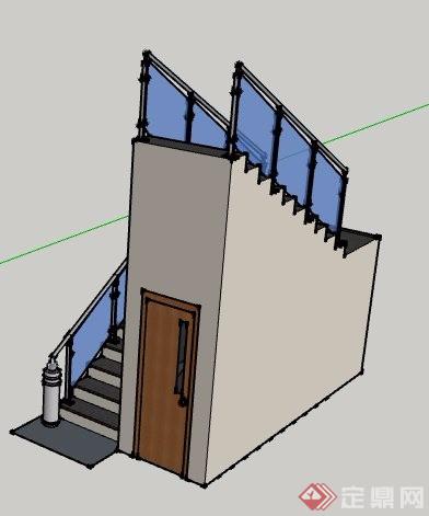 楼梯及护栏设计su模型