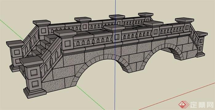 欧式风格石桥设计su模型