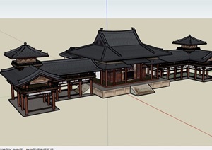 古城宫殿建筑SU(草图大师)模型
