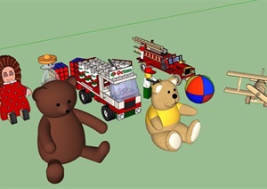 儿童多种不同的玩具素材设计SU(草图大师)模型