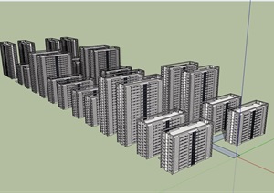 现代风格无材质贴图住宅建筑楼设计SU(草图大师)模型