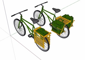 自行车详细素材设计SU(草图大师)模型