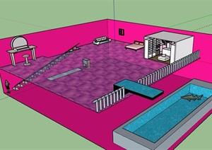 现代住宅室内简单空间SU(草图大师)模型
